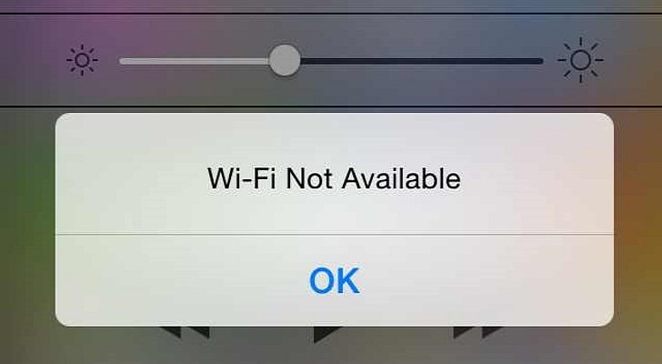 WiFi недоступен